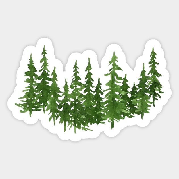 Watercolor pine trees Sticker by foxeyedaisy